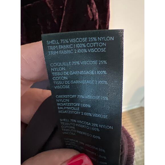 Maeve by Anthropologie size 4 plum colored velour button down top - Picture 3 of 3